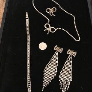 Lot of Mexican Silver and rhinestone jewelry.